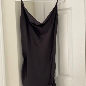 Kendall & Kylie Mini Black Silk Scrunch Dress!